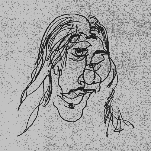 Photocopier-distorted animation of drawings of Sean Blake HTF and a pigeon