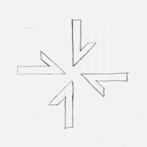 Animation showing process sketches for the new logo design
